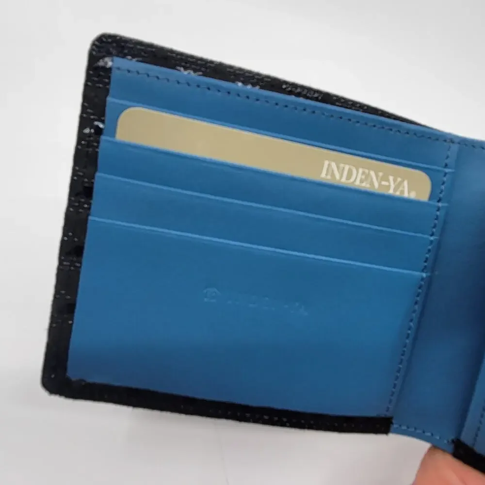 INDEN-YA bifold wallet black × black lacquer 0120-701-440 Made in Japan